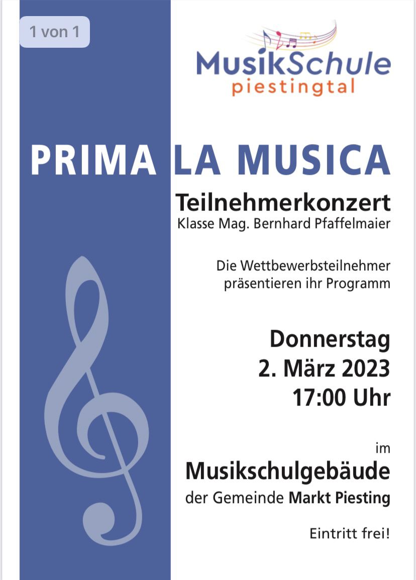 Prima la Musica Teilnehmerkonzert