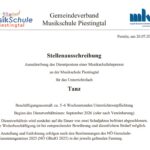 Stellenausschreibung Tanz